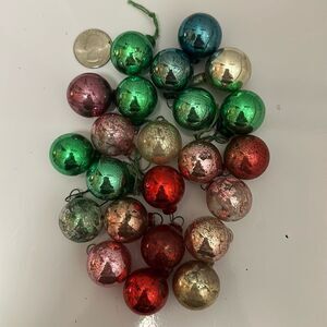Vintage lot of 23 multicolored glass ball ornaments